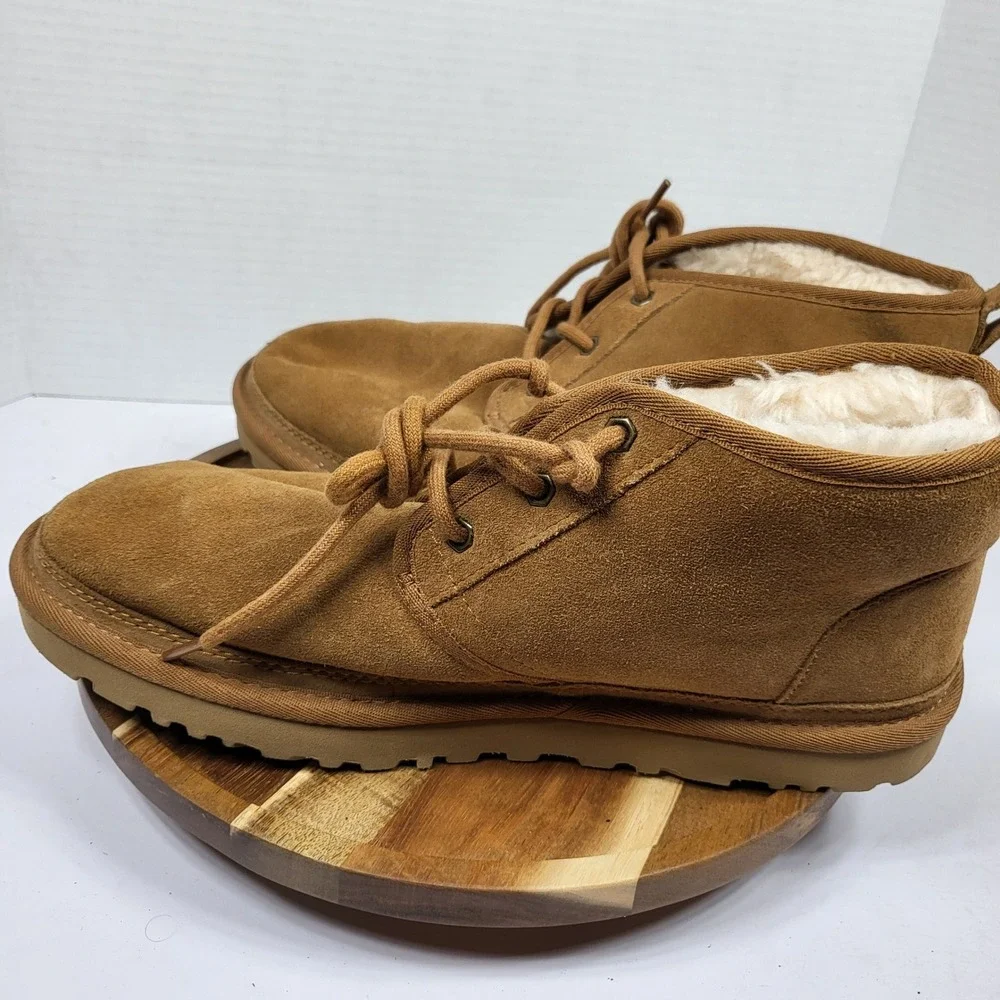 UGG Neumel Chukka Boots Women 11 Chestnut Excellent Suede Sheepskin 1094269